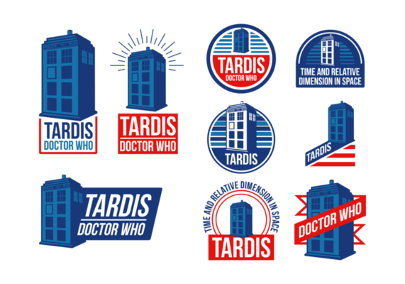 Police Box Tardis Vector Labels Time Travel Poster Inspiration 571x400 Police Box Tardis Vector Labels Time Travel Poster Inspiration