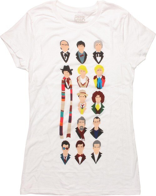 Doctor Who Vector Heads White Baby Tee 500x626 Doctor Who Vector Heads White Baby Tee