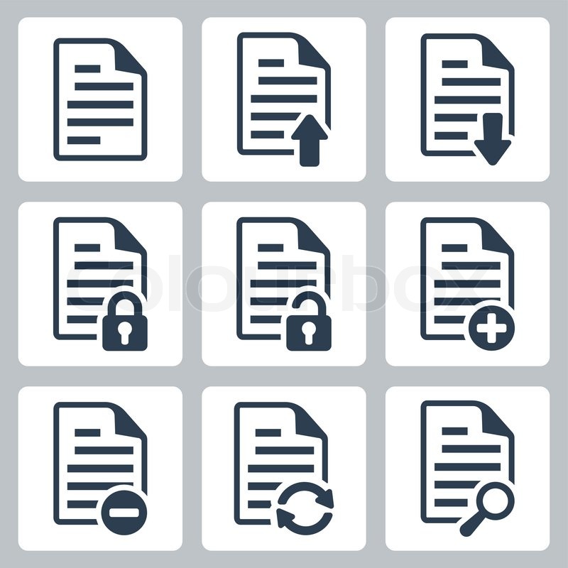 Vector Isolated Document Icons Set Stock Vector Colourbox 800x800 Vector Isolated Document Icons Set Stock Vector Colourbox