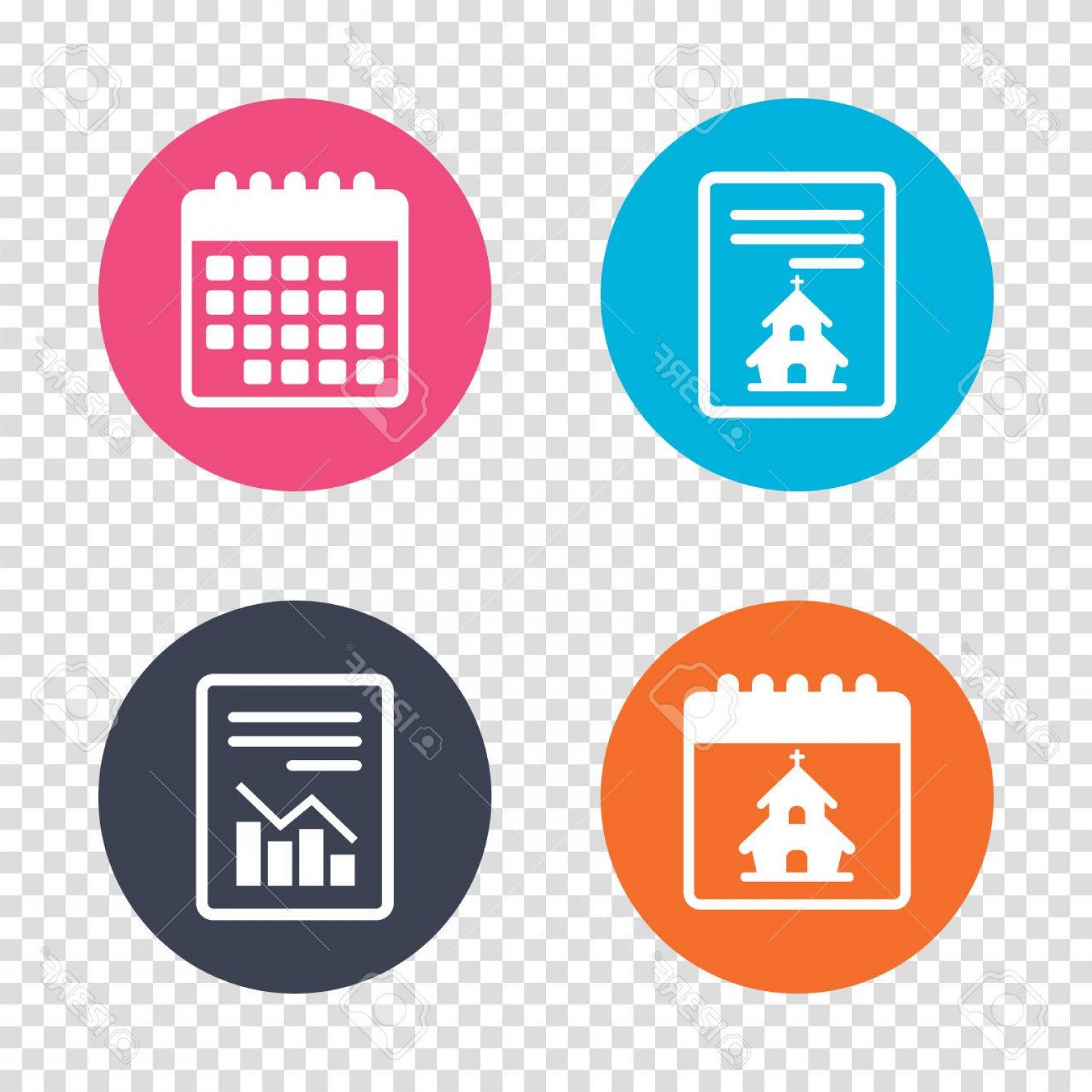 Photostock Vector Report Document Calendar Icons Church Icon 1560x1560 Photostock Vector Report Document Calendar Icons Church Icon
