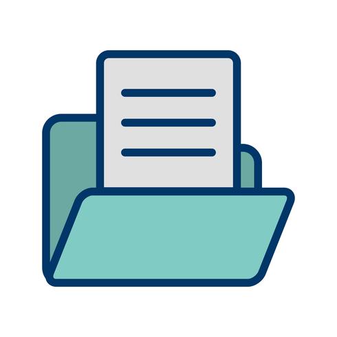 490x490 Vector Document In Folder Icon