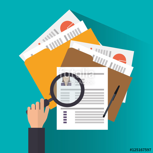 500x500 Document And Lupe Icon Human Resources Search And Employee Theme