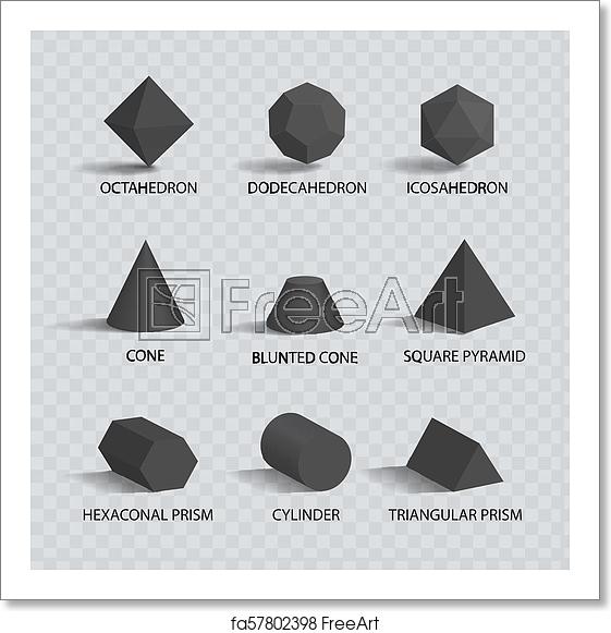 561x581 Free Art Print Of Octahedron And Dodecahedron Vector Illustration