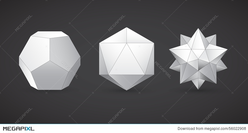 800x430 Geometric Shapes, Dodecahedron, Vector Illustration