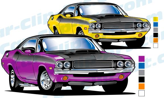 Dodge Challenger Stripes Vector