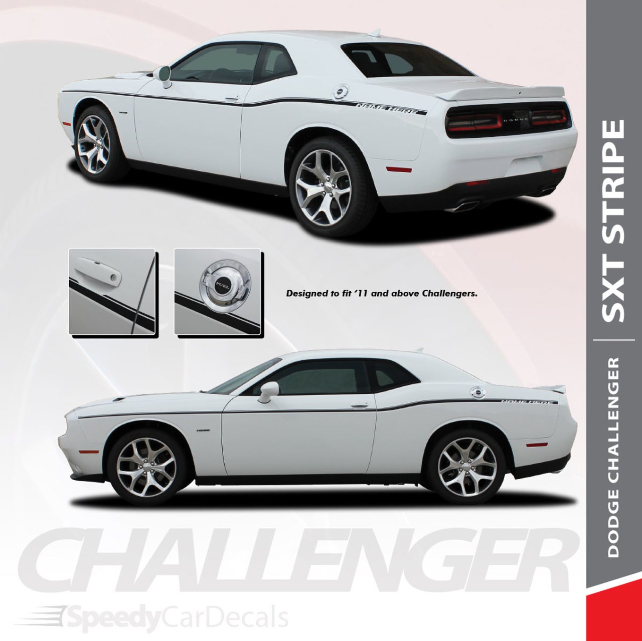 1280x1279 Dodge Challenger Body Stripes Sxt Side Kit