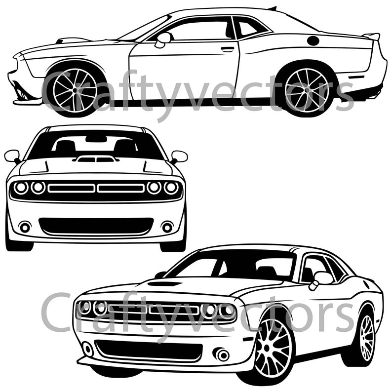 Dodge Challenger Vector At Vectorified.com | Collection Of Dodge ...