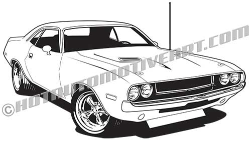500x282 Dodge Challenger Hemi Vector Clip Art