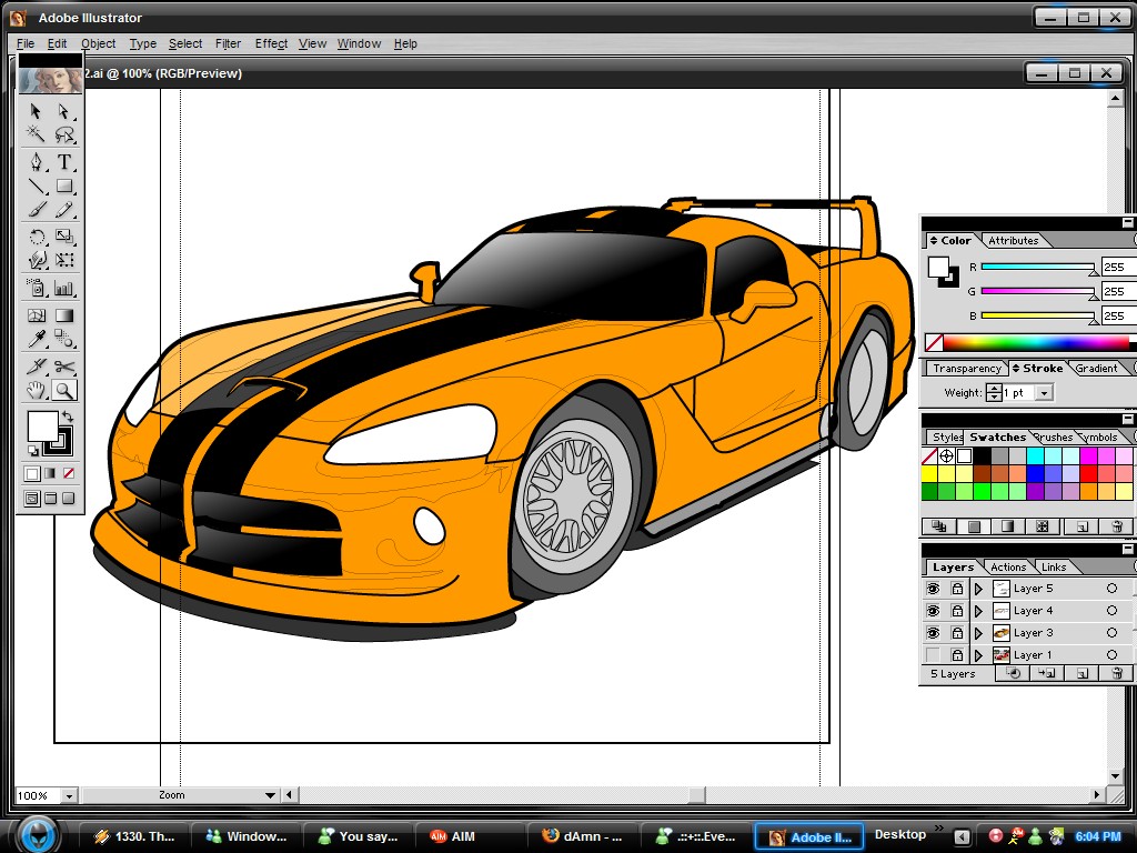 1024x768 Dodge Viper Vector Unfinished