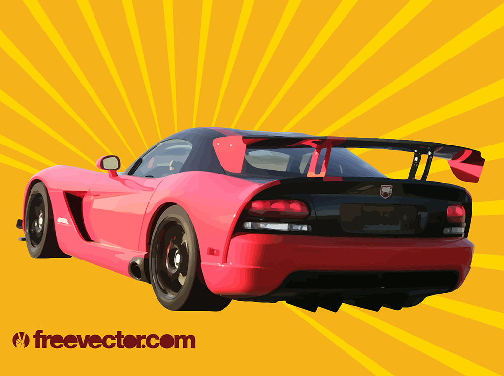 1024x765 Red Dodge Viper Vector Art Graphics