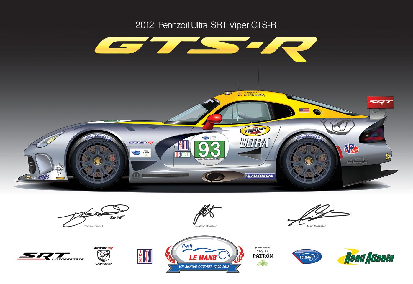 1400x964 Srt Motorsports Viper Gts R Vector Illustration