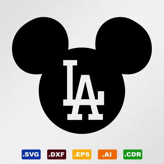 570x570 Mickey Mouse Los Angeles Dodgers Dxf, Cdr Vector