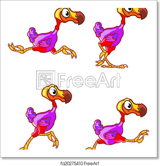 561x581 Free Art Print Of Running Dodo Sprite Vector Illustration Of Dodo