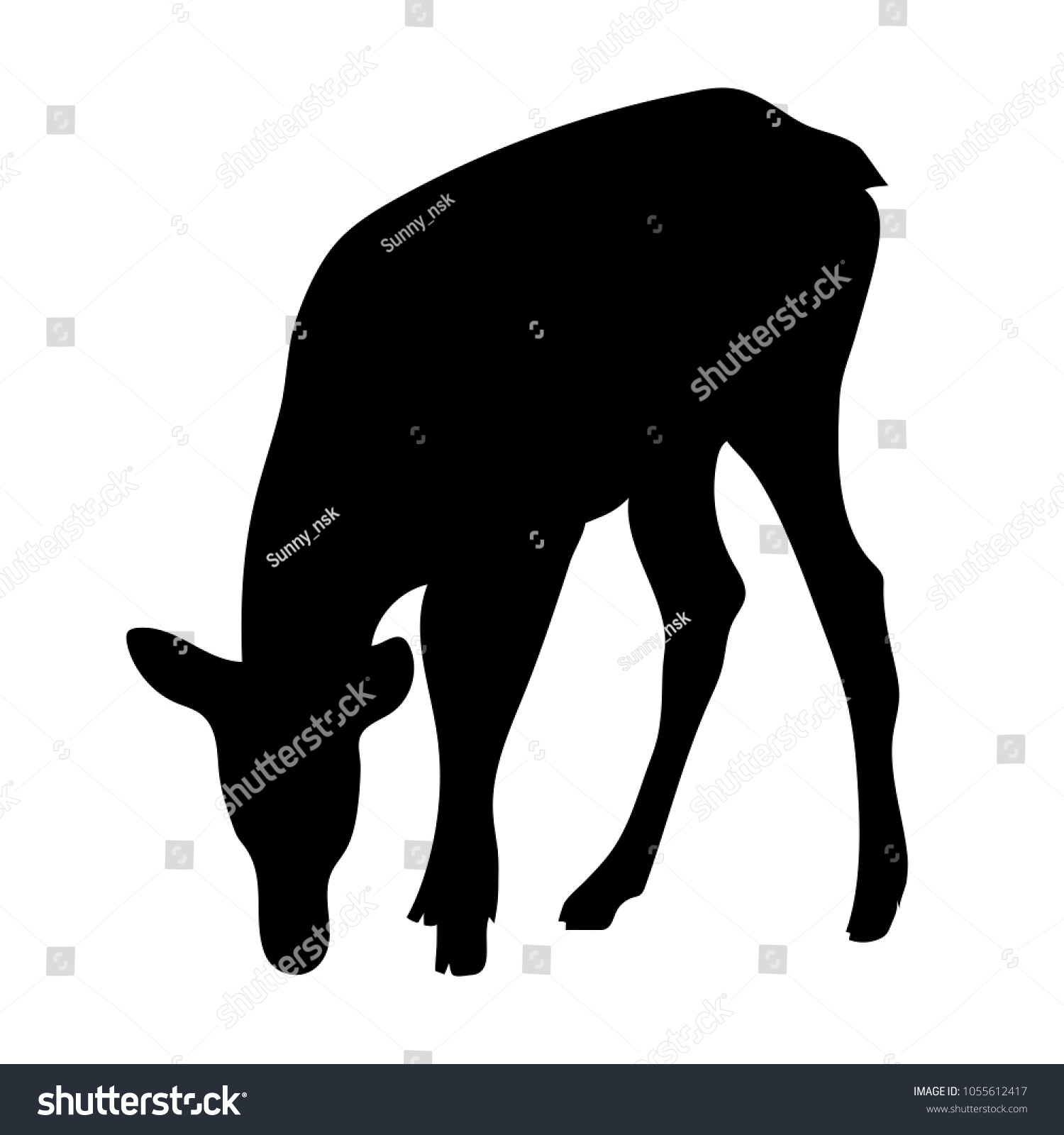 1500x1600 Deer Drinking Water Silhouette