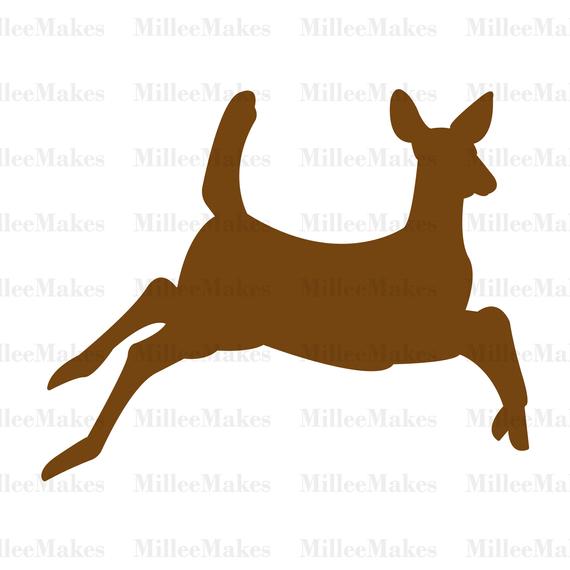 570x570 Leaping Deer Silhouette Vector For Cricut Whitetail Doe Etsy