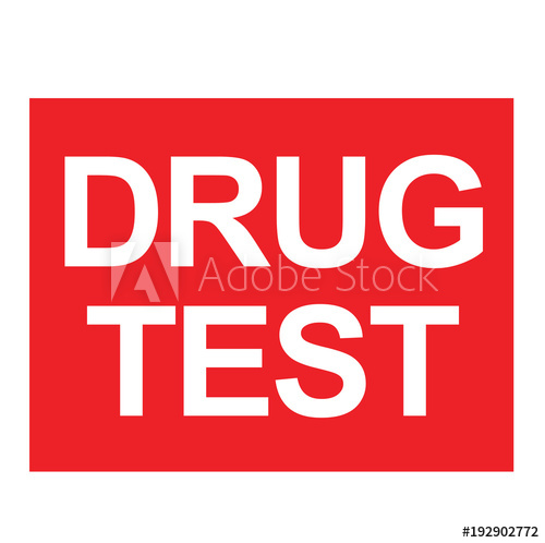 500x498 Drug Test St Typographic Label, Stamp Or Logo