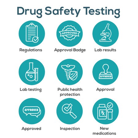 450x450 Drug Testing And Safety Icon Set Vector Graphic W Rounded Edges
