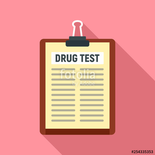 500x500 Drug Test Clipboard Icon Flat Illustration Of Drug Test Clipboard