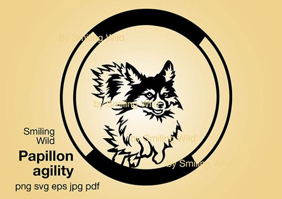 570x403 Papillon Dog Agility Clipart For Cricut Design Etsy