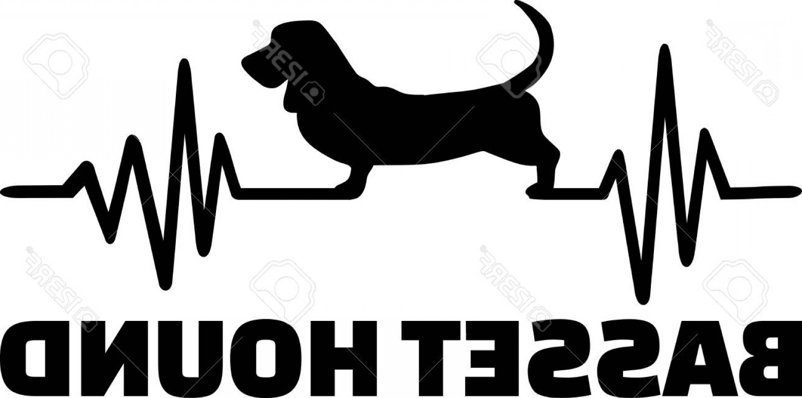 1560x774 Photostock Vector Heartbeat Pulse Line With Basset Hound Dog