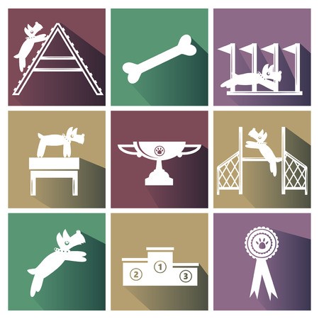 450x450 Set Of Dog Agility Icons Royalty Free Vector Graphics