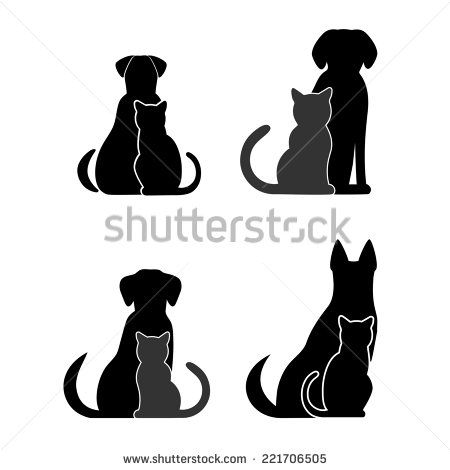 450x470 Dog Cat Silhouette Stock Vectors Vector Clip Art Shutterstock