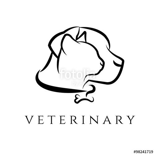 500x500 Logo Template For Veterinary Clinic With Cat And Dog Vector Stock