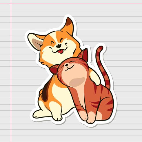 490x490 Cute Animal Cat And Dog Stickers