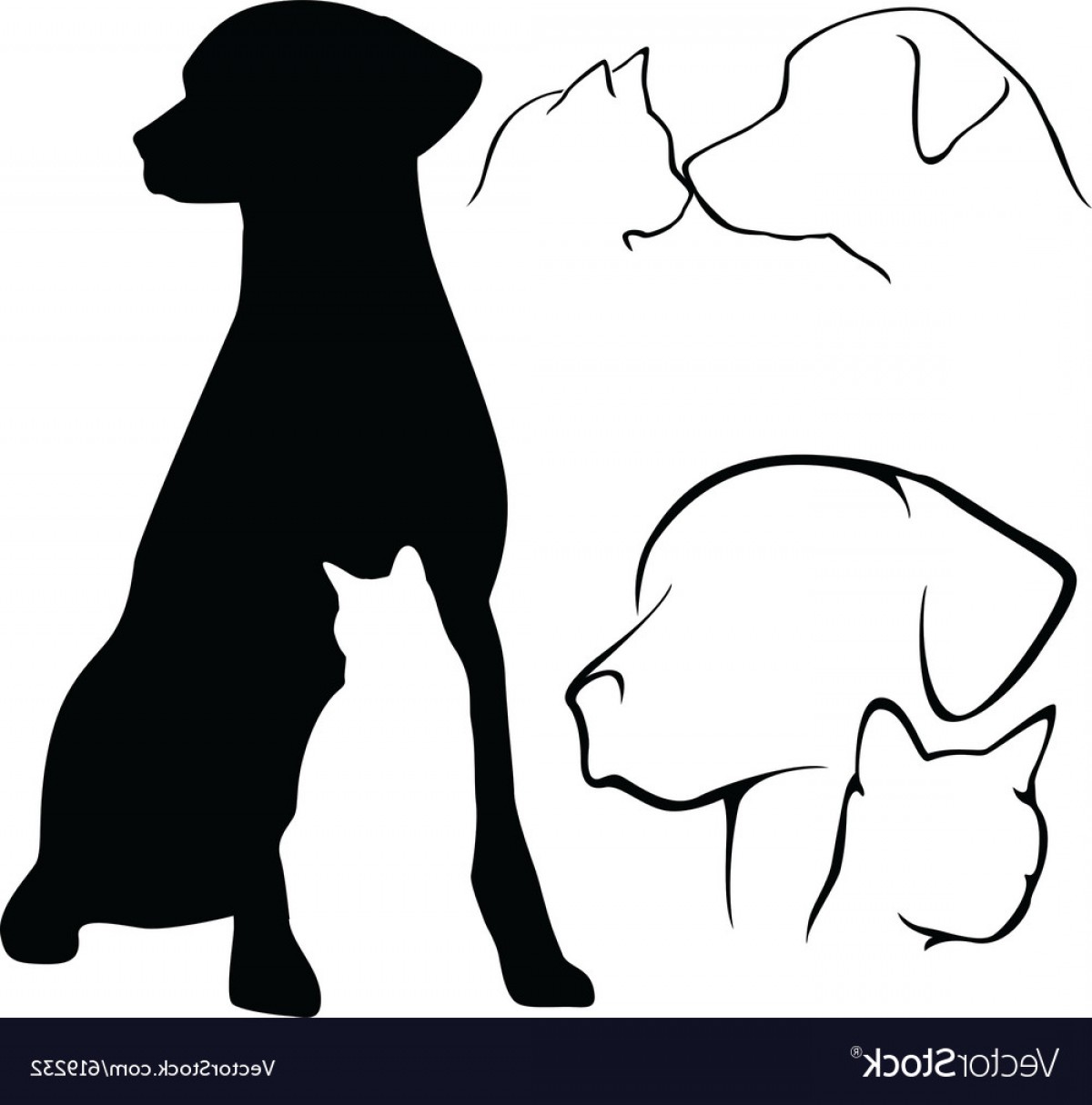 1200x1215 Dog And Cat Silhouettes Vector Soidergi