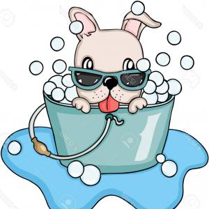 300x300 Exclusive Photostock Vector Happy Dog Taking A Bubble Bath Vector