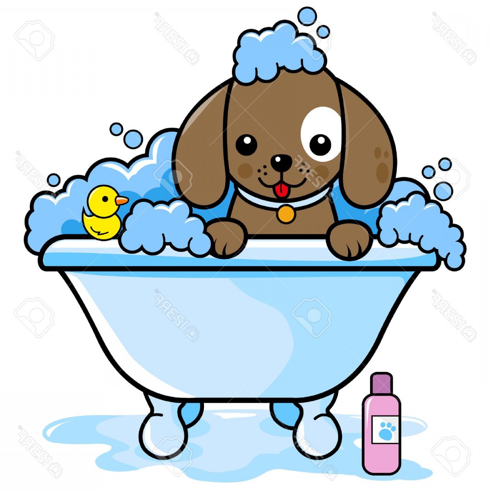 1560x1560 Unique Photostock Vector Dog In A Tub Taking A Bath Createmepink