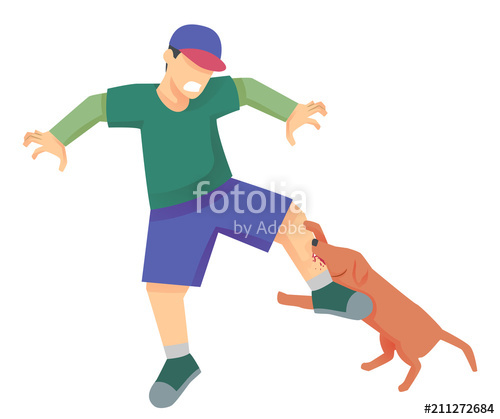 500x419 Dog Bite Man Illustration Stock Image And Royalty Free Vector