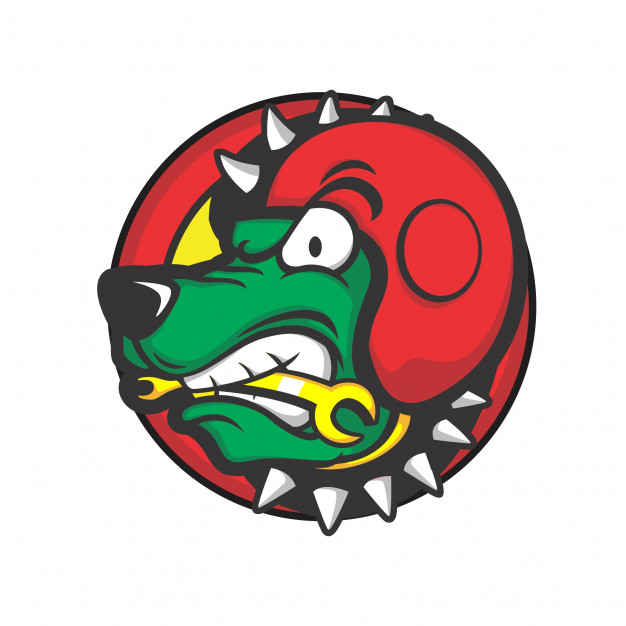 626x626 Dog Head Wearing Red Helmet And Bite A Tool Vector Premium Download