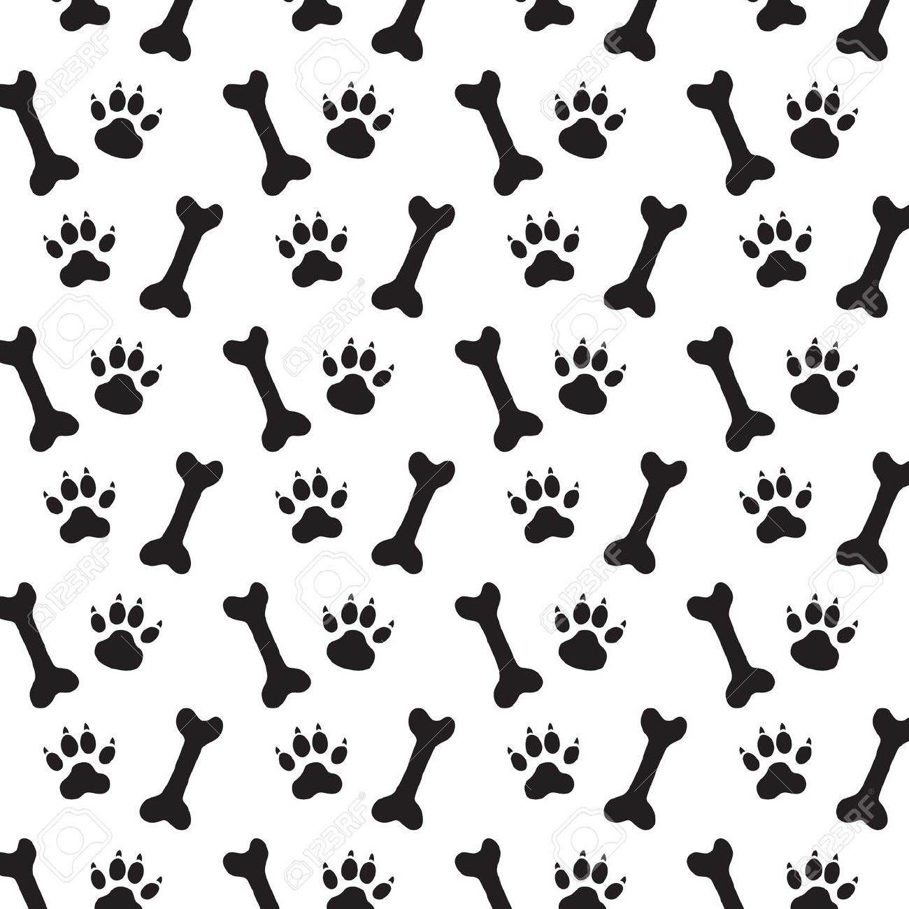 1300x1300 Background Dog Paw Print Bone Vector Stock Vector Dog