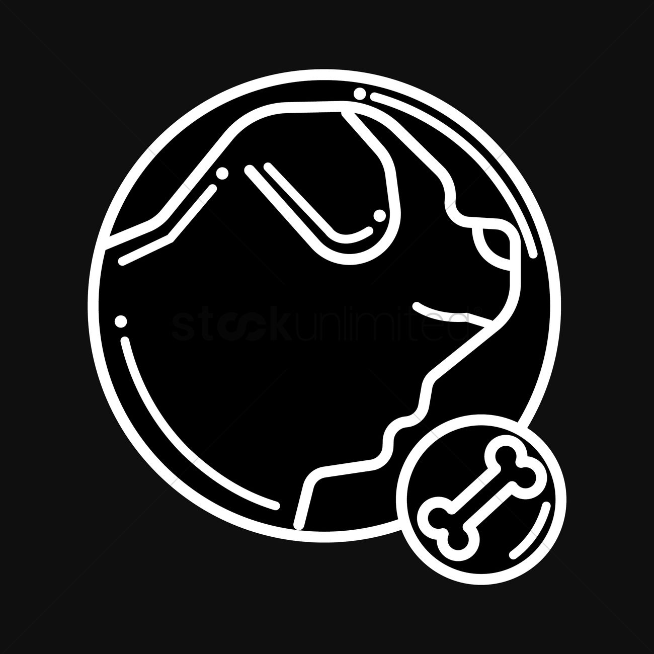 1300x1300 Dog Bone Vector Image