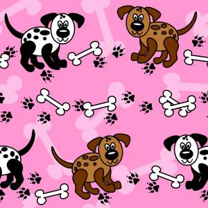 300x300 Seamless Dogs And Bones Borders Over Pink Vector Catchsplace