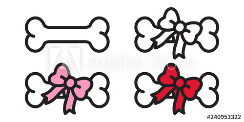 500x250 Dog Bone Vector Bow Tie Icon Logo French Bulldog Puppy Symbol