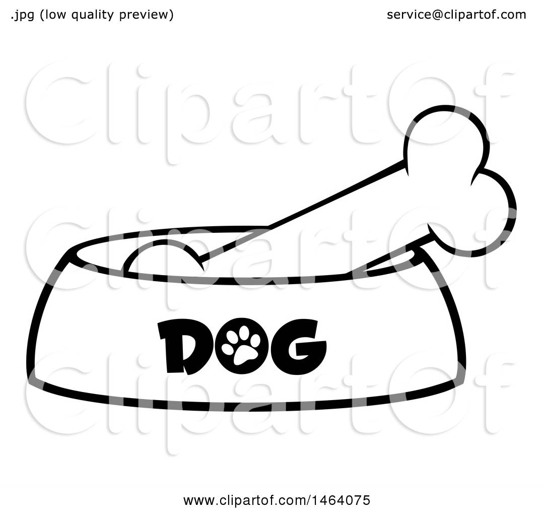 Clipart Of A Black And White Dog Bone In A Bowl 1080x1024 Clipart Of A Black And White Dog Bone In A Bowl