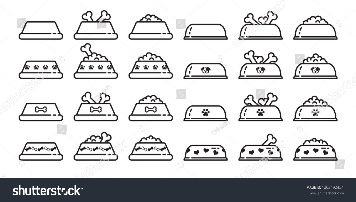 1500x850 Dog Bowl Vector Icon Logo French Bulldog Symbol Dog Food Bone Paw