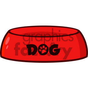 300x300 Royalty Free Rf Clipart Illustration Red Dog Bowl Drawing Simple