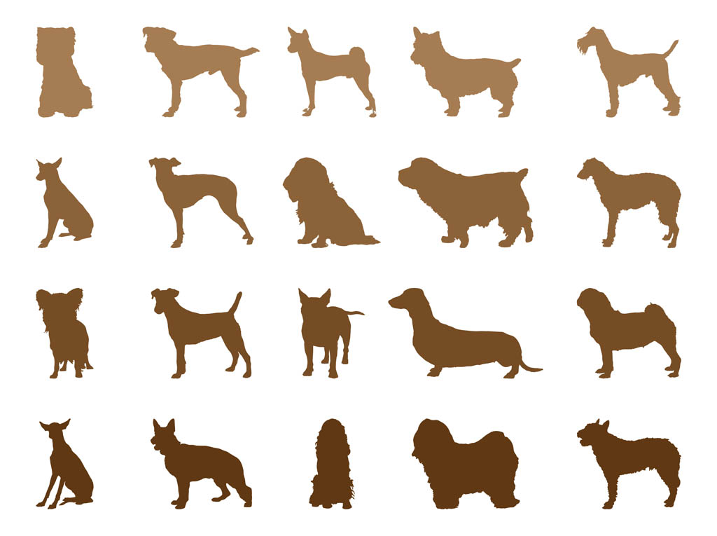 1024x765 Dog Breeds Silhouettes Vector Art Graphics