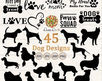 340x270 Dog Breed Silhouette Etsy