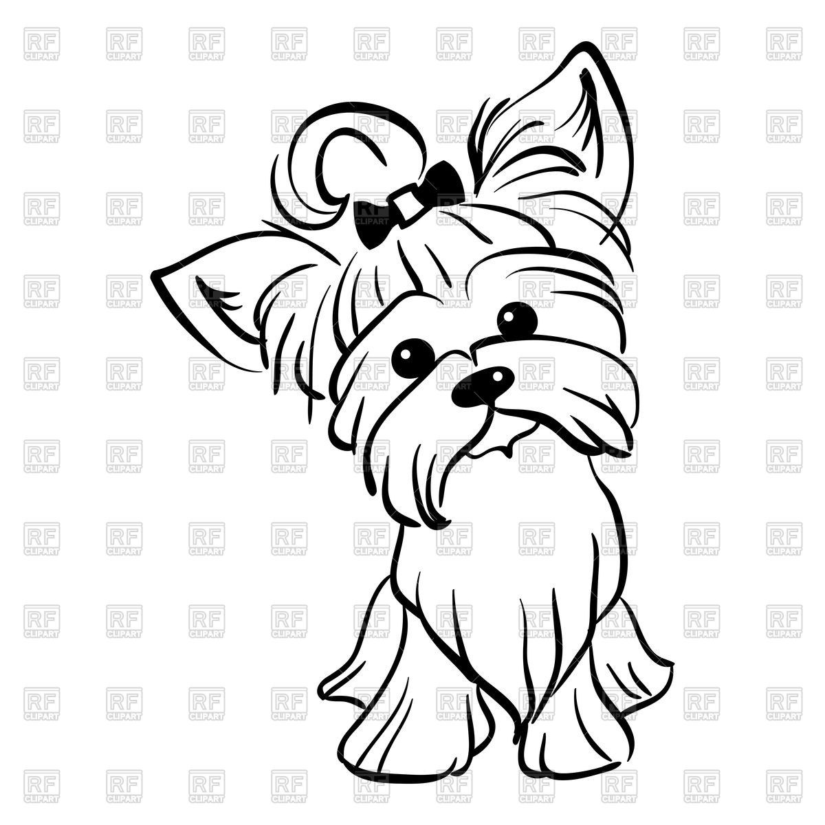 1200x1200 Funny Dog Yorkshire Terrier Breed Vector Image Of Plants