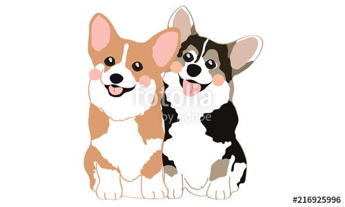 500x300 Cute Welsh Corgi Dogs Cartoon Vector Stock Image And Royalty Free