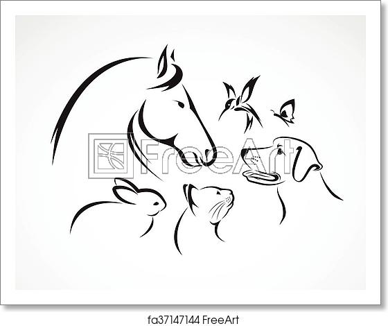 Free Art Print Of Vector Group Of Pets 560x470 Free Art Print Of Vector Group Of Pets