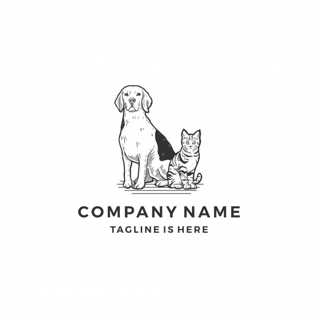 Hand Drawn Sitting Dog Cat Logo Icon Vector Illustration Template 626x626 Hand Drawn Sitting Dog Cat Logo Icon Vector Illustration Template