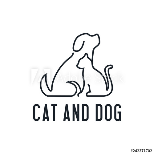 Home Pets, Minimalist Monoline Lineart Outline Dog Cat Icon Logo 500x500 Home Pets, Minimalist Monoline Lineart Outline Dog Cat Icon Logo