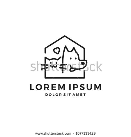 Dog Cat Pet House Home Love Logo Vector Icon Line Art Outline 450x470 Dog Cat Pet House Home Love Logo Vector Icon Line Art Outline