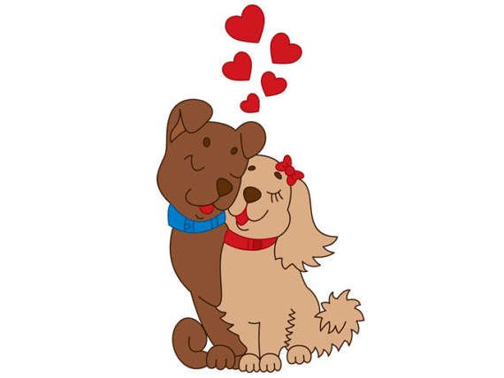 570x428 Love Dogs Clipart Digital Vector Dogs Love Couples Heart Sablone