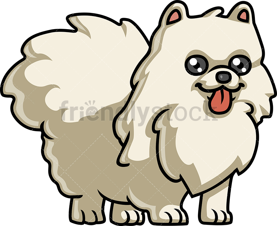 950x776 Playful Pomeranian Dog Cartoon Clipart Vector